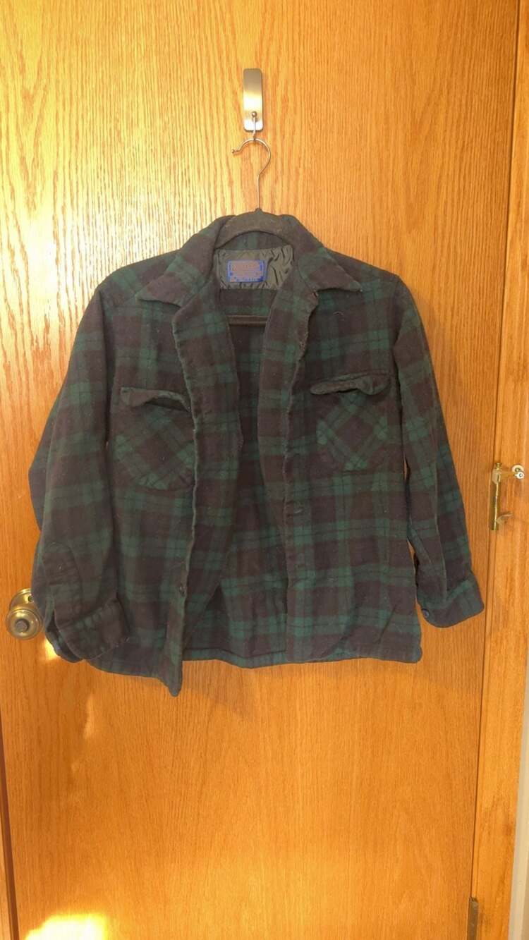 Vintage Pendleton Black Watch Tartan Wool Board Shirt Men's Size M